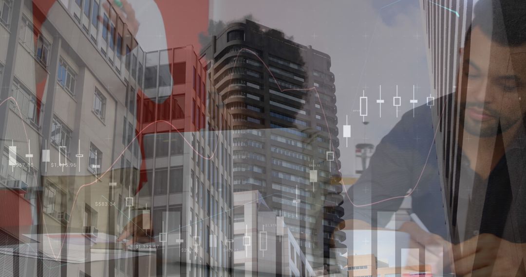 Double Exposure of Businessman Analyzing Financial Data and City Buildings - Free Images, Stock Photos and Pictures on Pikwizard.com