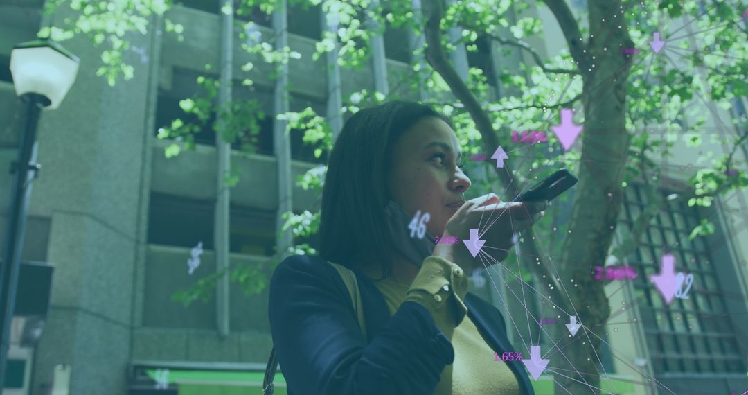 Woman Engaging in Urban Networking During Pandemic Era