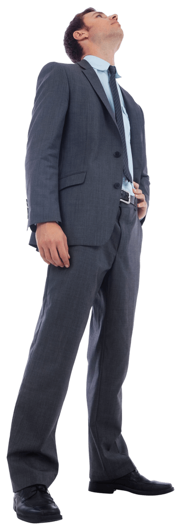 Confident Businessman Standing in Suit on Transparent Background
