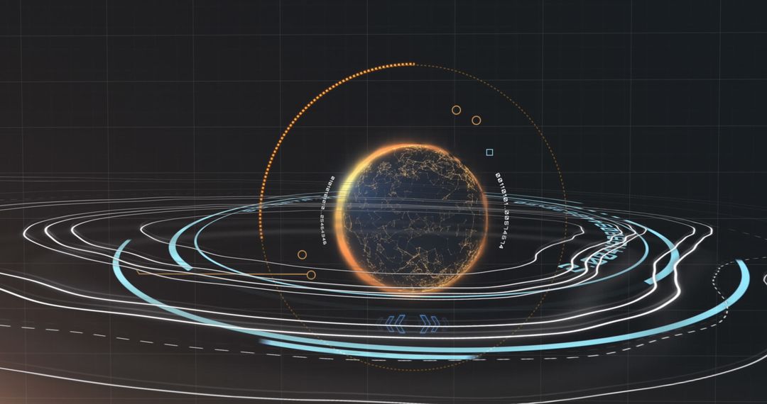 Futuristic Global Interface with Digital Data Overlay