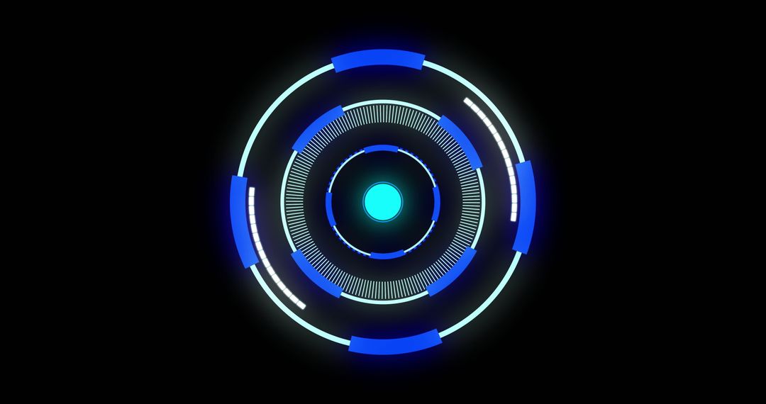 Futuristic Digital Loading Circles with Blue Holographic Element