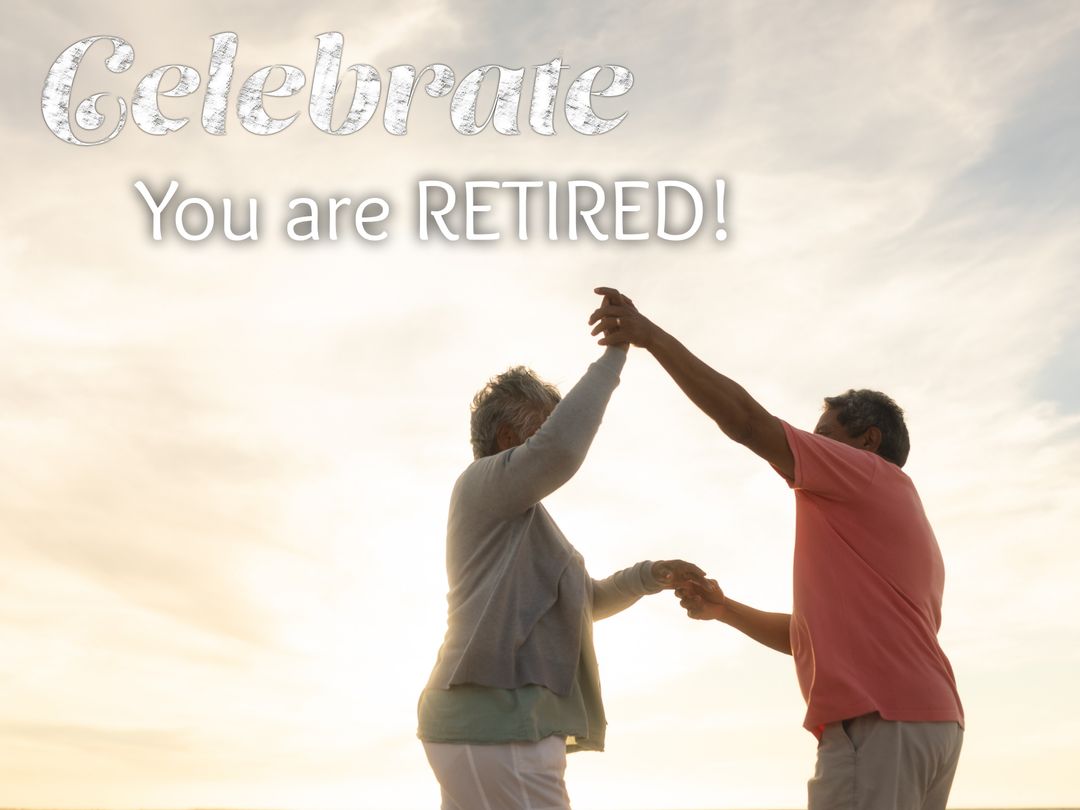 Joyful Senior Couple Celebrating Retirement Outdoors at Sunset - Download Free Stock Templates Pikwizard.com