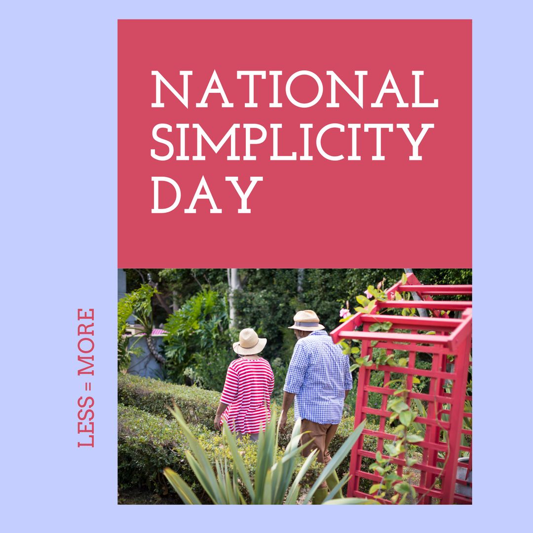 National Simplicity Day Celebration with Senior Couple Walking in Park