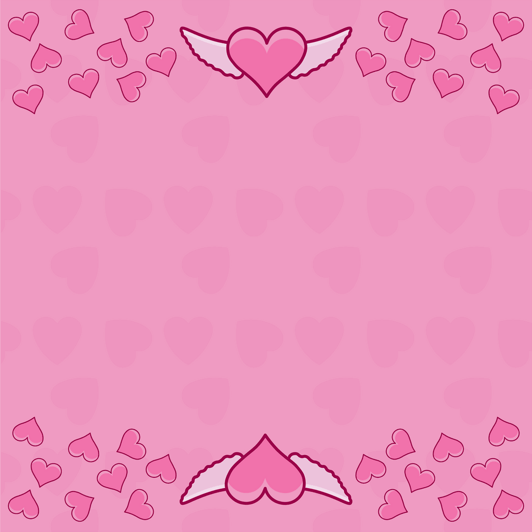Transparent Pink Heart Pattern with Wings and Copy Space - Download Free Stock Images Pikwizard.com