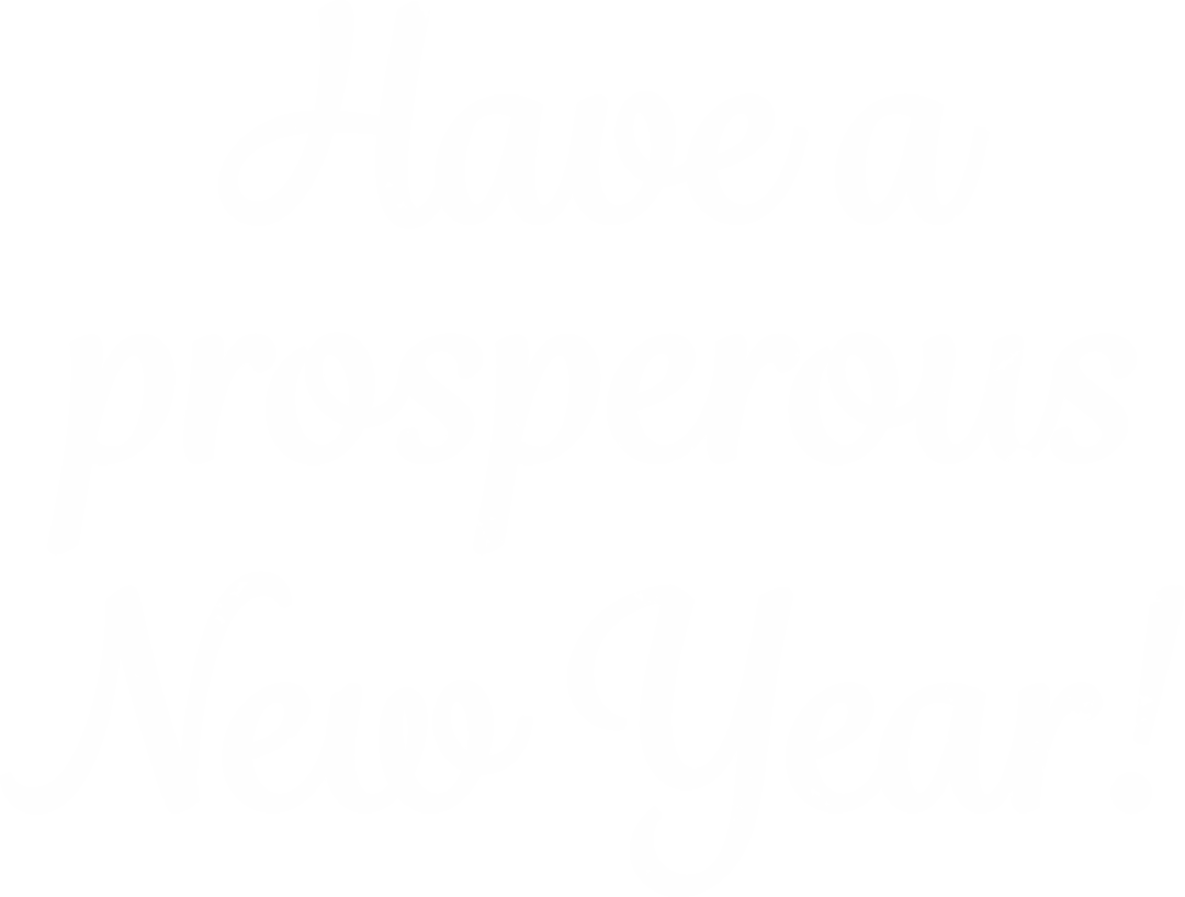 Festive New Year Greeting on Transparent Background