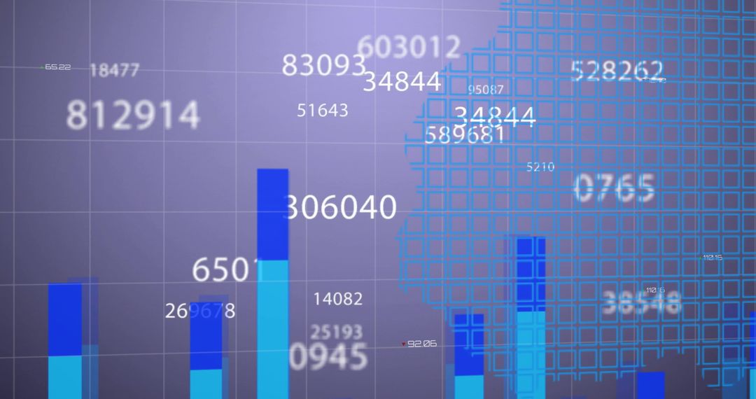 Abstract Financial Data Processing Blue Grid Background