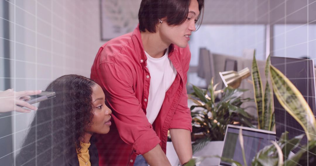 Team Collaboration in Modern Office with Focused Colleagues