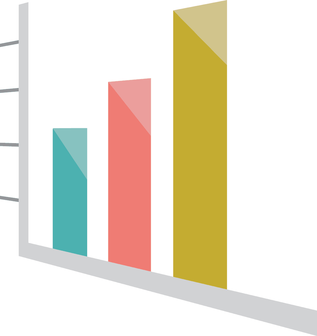 Financial Bar Chart Diagram on Transparent Background for Business Presentations