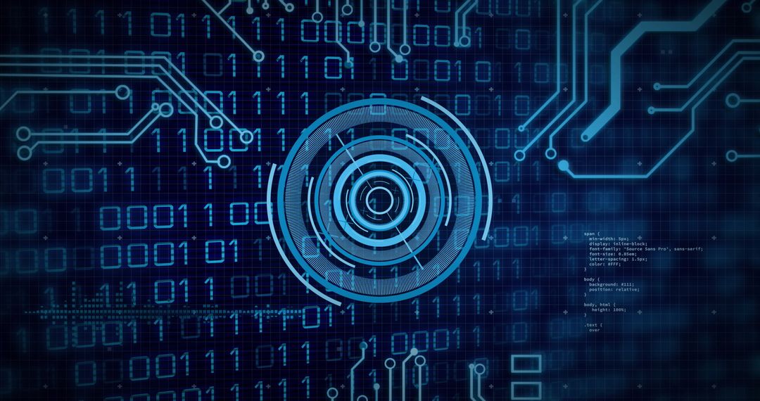 Futuristic Digital Interface with Data and Target Display