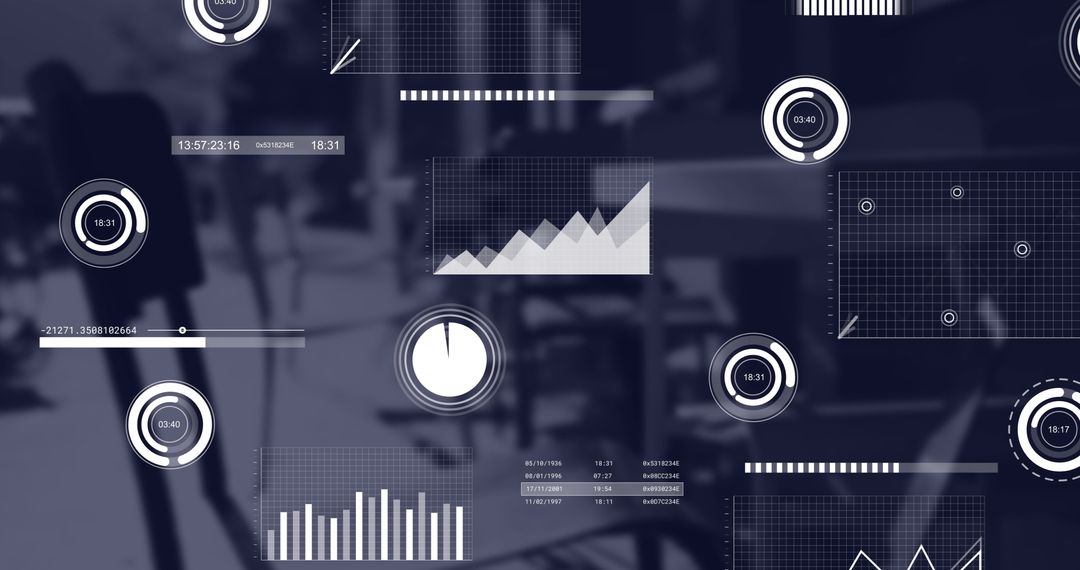 Digital Financial Data Visualization Over Office Desk