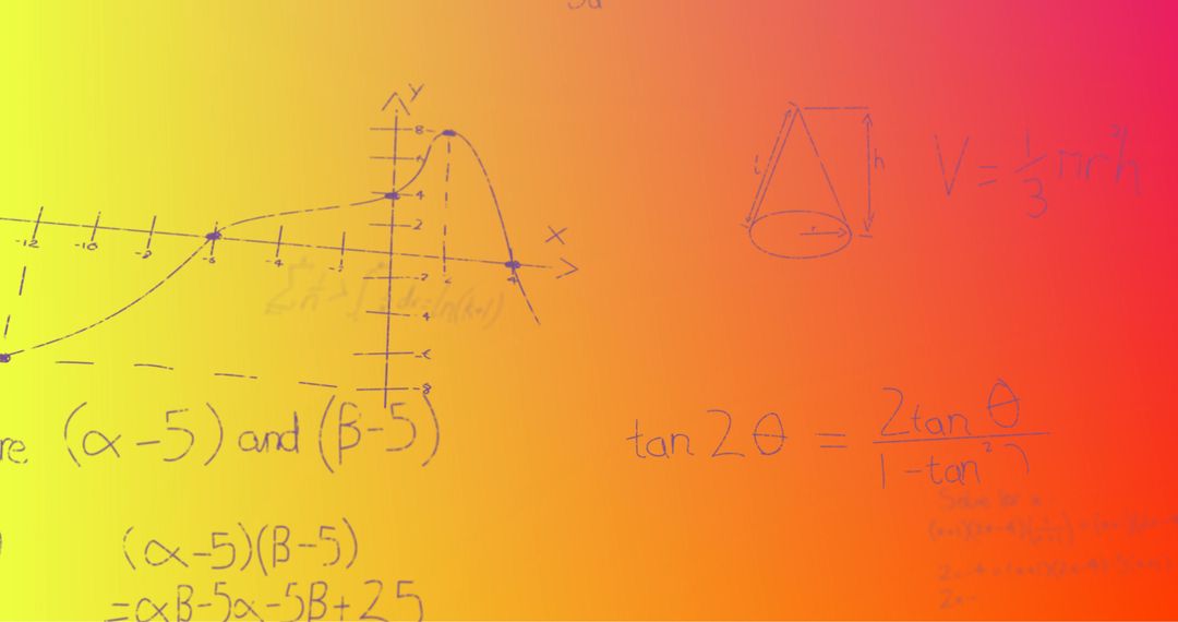 Handwritten Mathematics Formulae on Gradient Background
