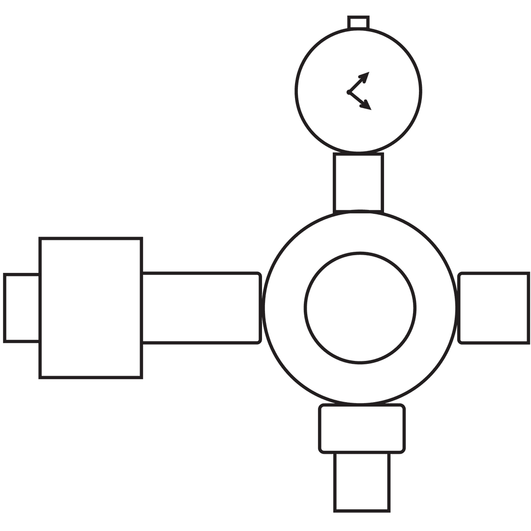 Minimalist Black Clock and Geometric Shapes Transparent Illustration