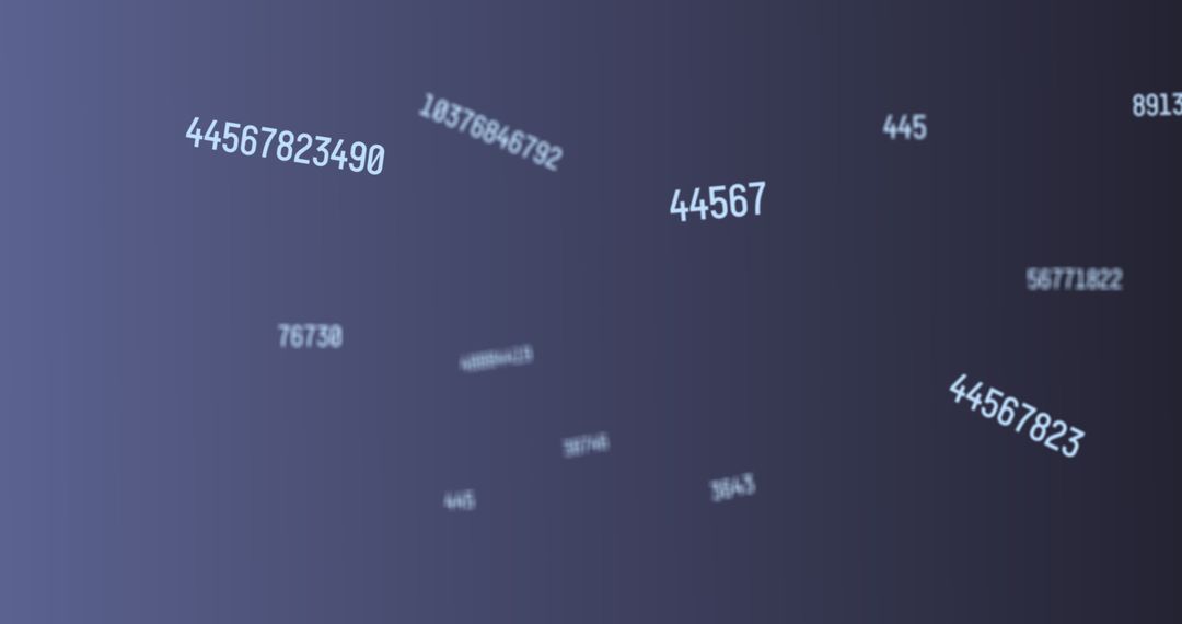 Floating Numbers in Abstract Grey Digital Space