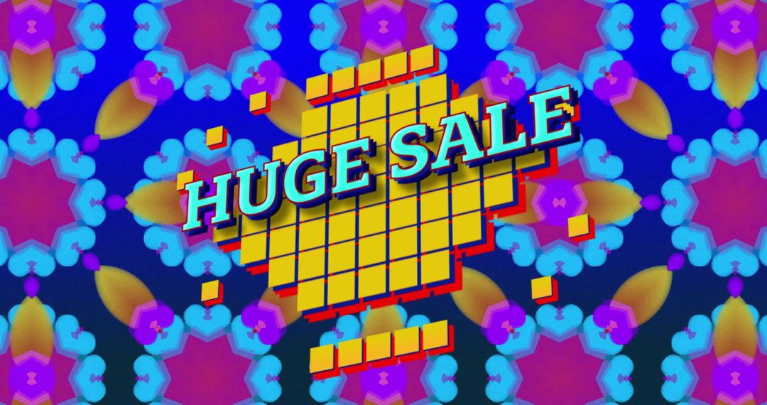 Vibrant Retro Look Promotion Banner with Huge Sale Text