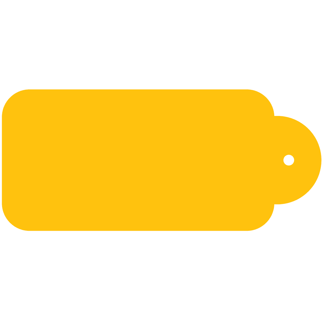 Bright Yellow Badge with Copy Space on Transparent Background
