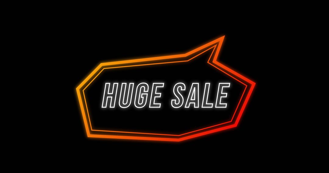 Retro Eighties Huge Sale Neon Sign on Black Background - Free Images, Stock Photos and Pictures on Pikwizard.com