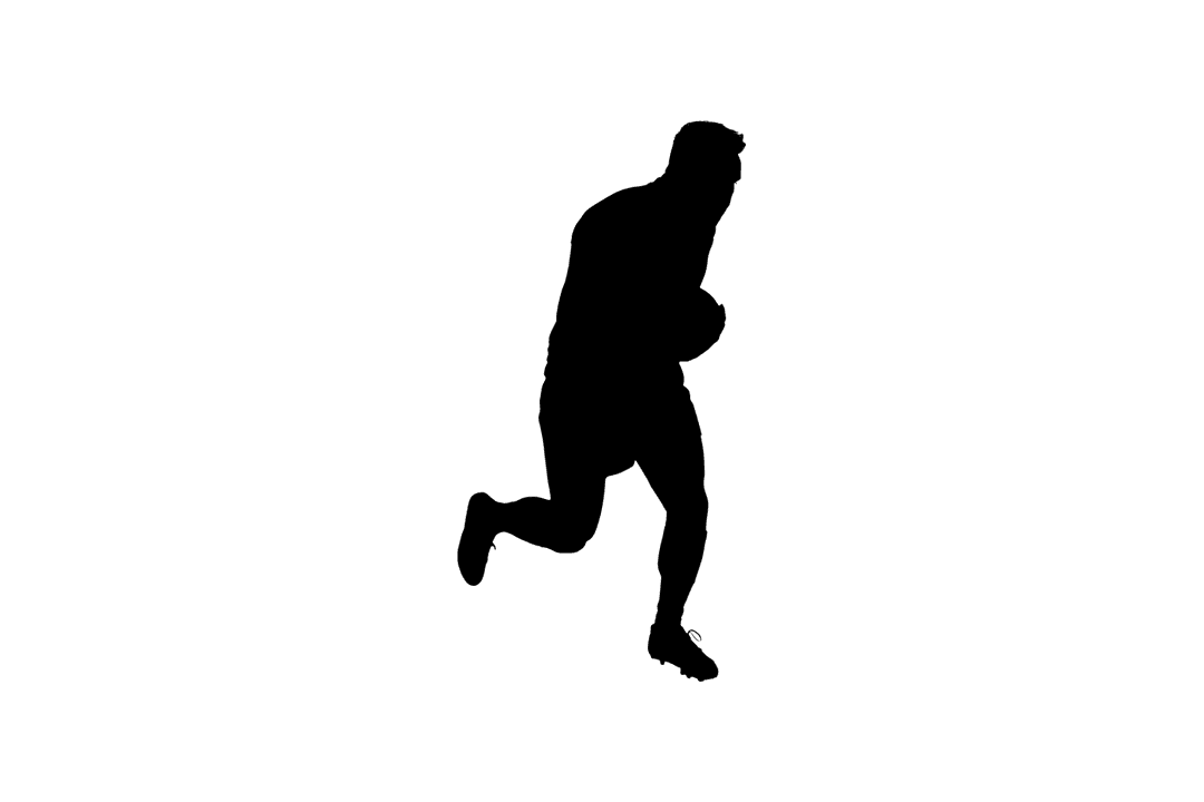 Transparent Silhouette of Male Rugby Player in Action Pose