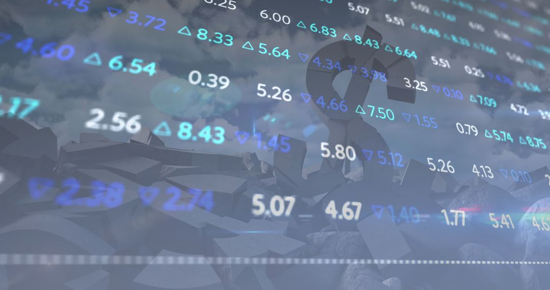 Falling Dollar Sign Represents Global Financial Instability