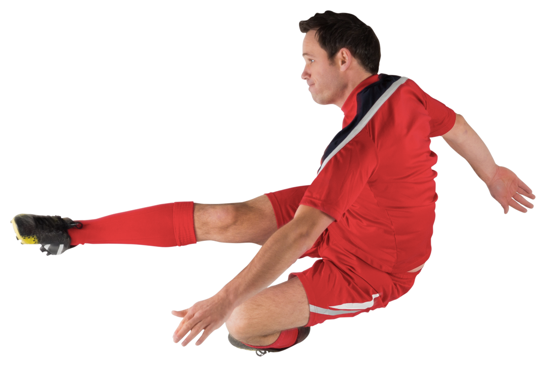 Transparent Kicking Football Player in Red Action Pose - Download Free Stock Images Pikwizard.com