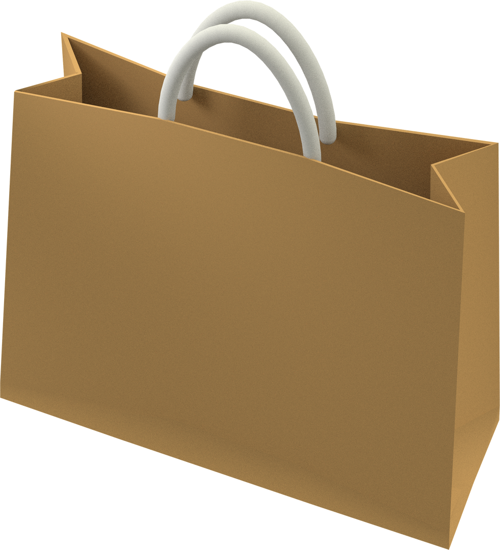 Brown Paper Shopping Bag with Handles on Transparent Background - Download Free Stock Images Pikwizard.com