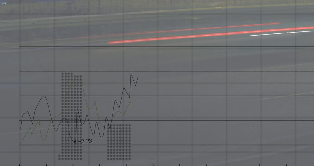Financial Data Overlay With Dynamic Light Trails