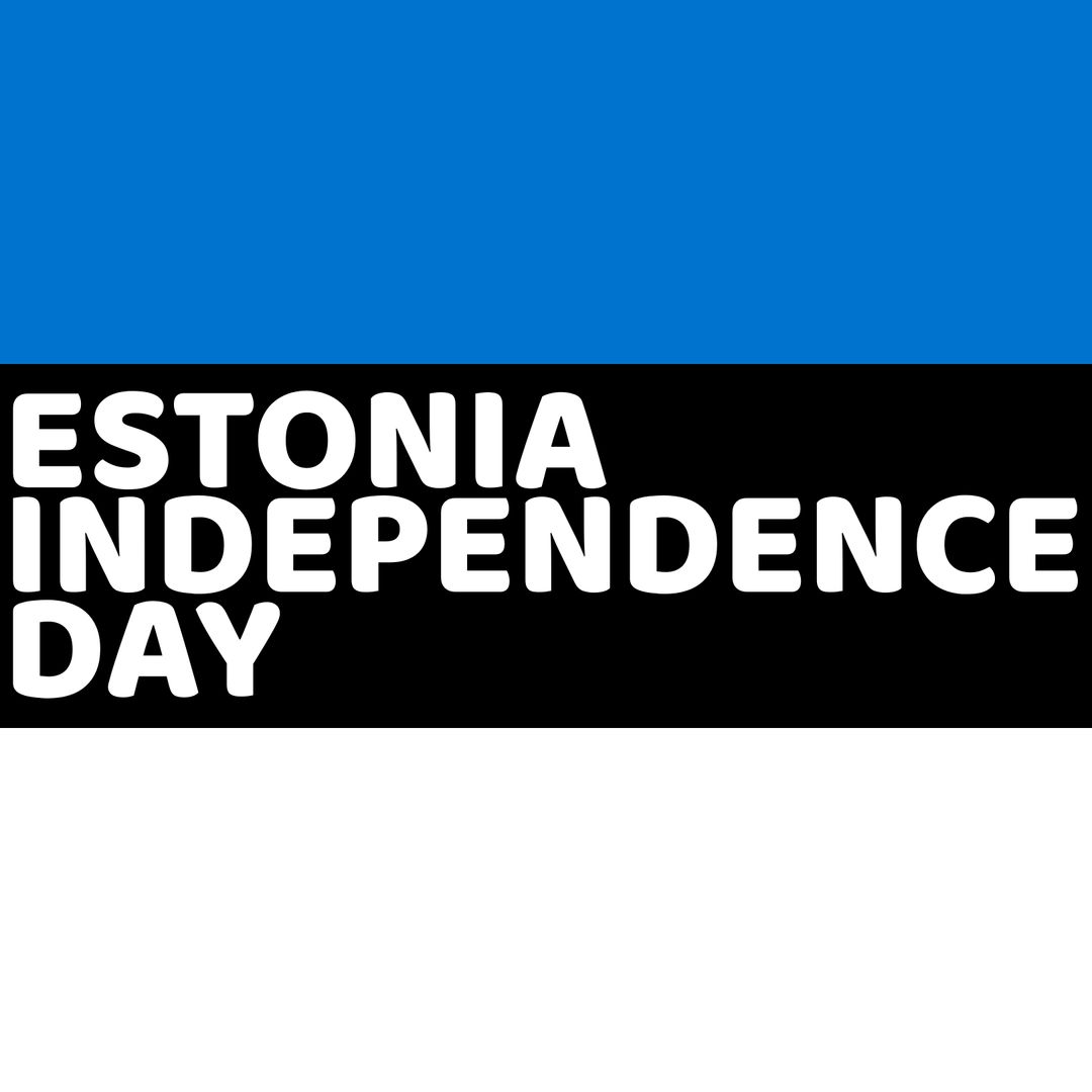 Estonia Independence Day Flag Colors on Patriotic Template