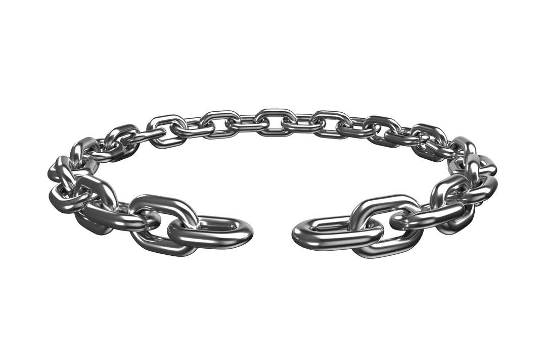 Broken Circular Silver Chain Transparent Background Metallic Element - Download Free Stock Images Pikwizard.com