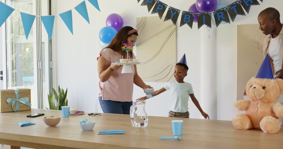 Joyful Birthday Party Preparation at Home in a Festive Atmosphere