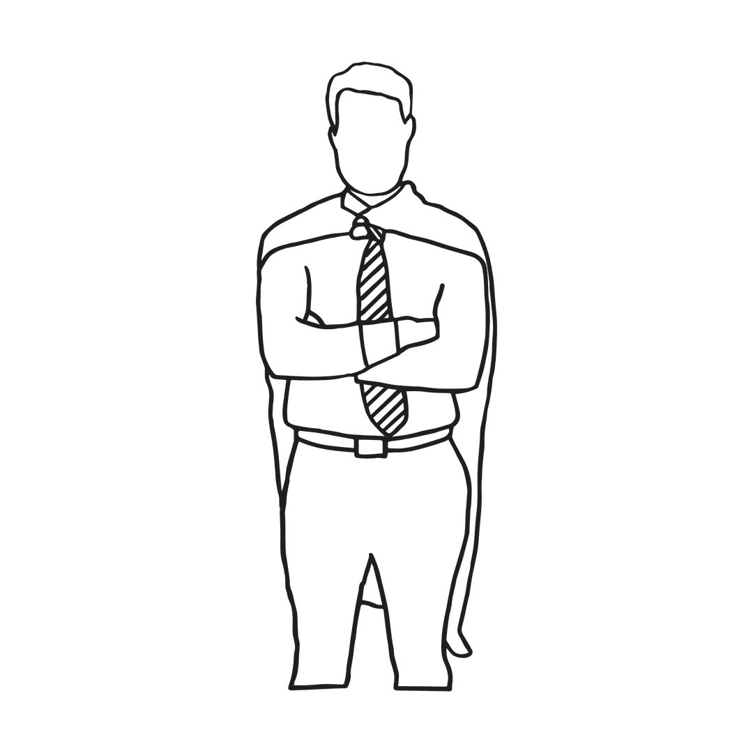 Businessman Wearing Cape with Arms Folded Transparent Background