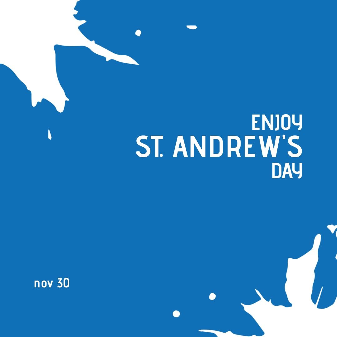 St. Andrew's Day Celebration Text on Blue and White Background - Download Free Stock Templates Pikwizard.com