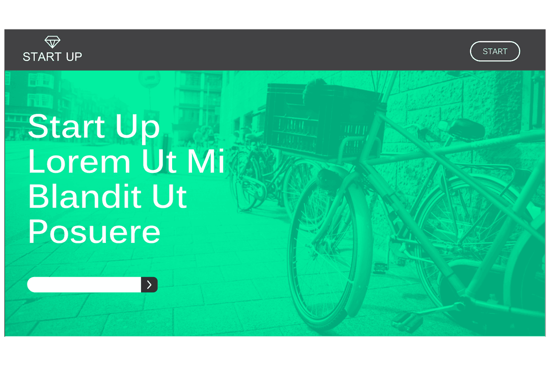 Transparent Bicycle Parked By Urban Building on Modern Website Homepage