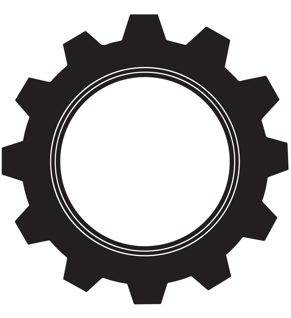 Transparent Gear Icon on White Background for Industrial Design