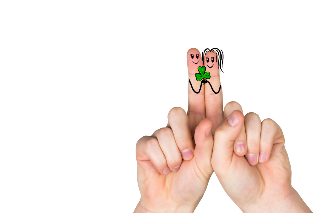 Finger Theater Illustration with Happy Figures and Heart Plant on Transparent Background - Download Free Stock Images Pikwizard.com