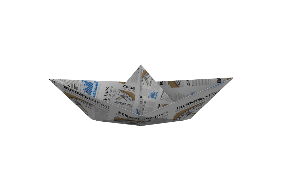 Transparent Origami Paper Boat Made from White Newspaper Page - Download Free Stock Images Pikwizard.com