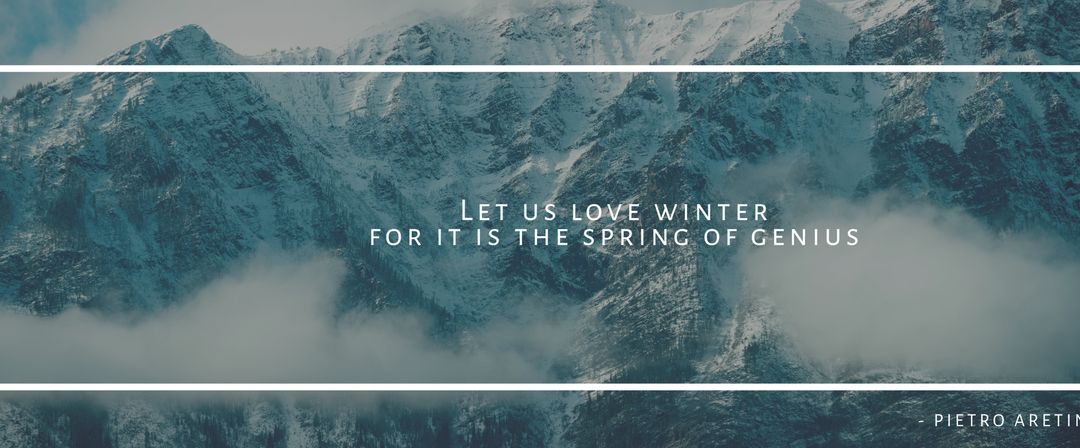 Snow-Covered Mountains with Inspiring Winter Quote - Download Free Stock Templates Pikwizard.com