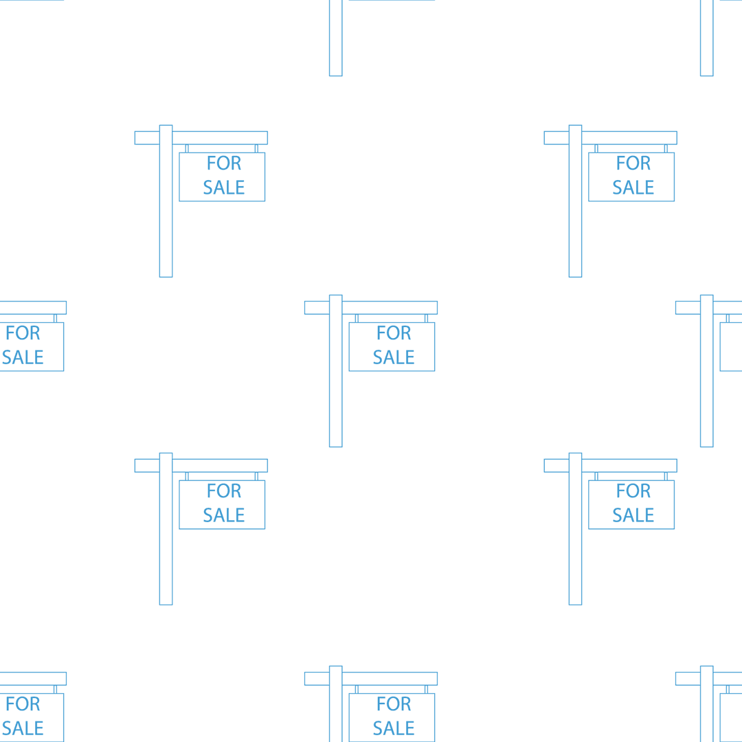 Seamless Transparent For Sale Sign Pattern for Design and Retail