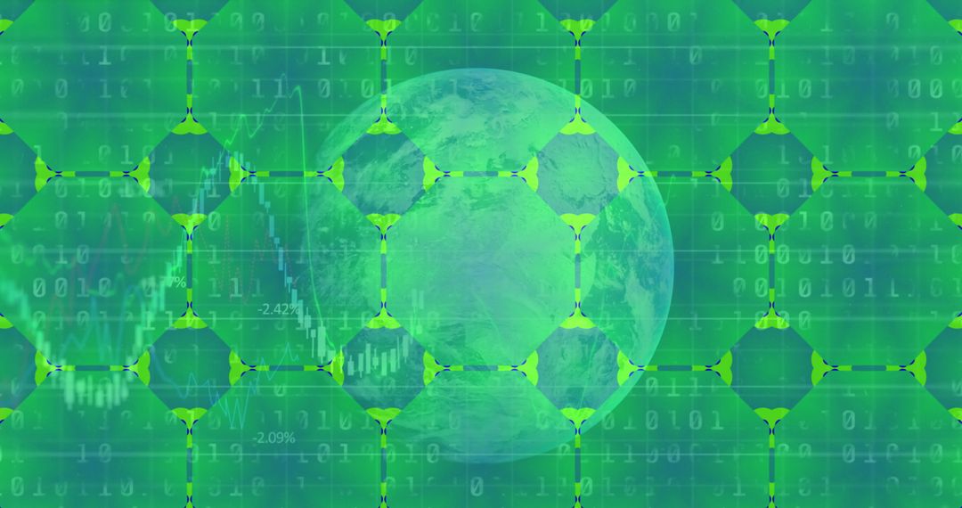 Global Financial Data in Digital Interface with Earth Hologram