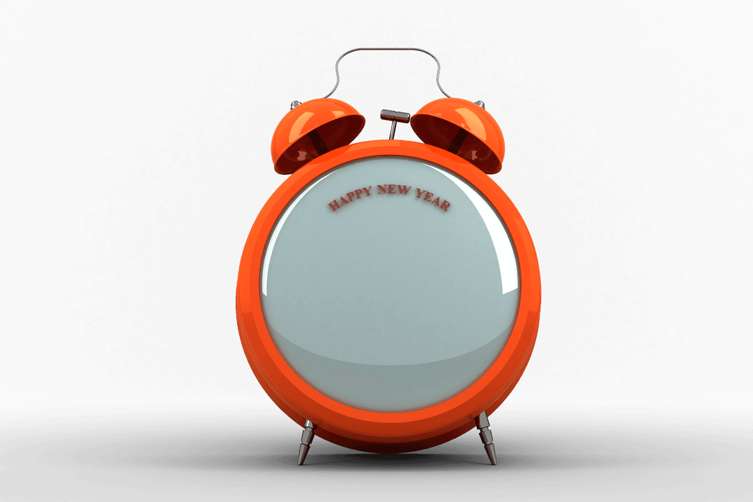 Transparent Alarm Clock New Year Greeting PNG Illustration