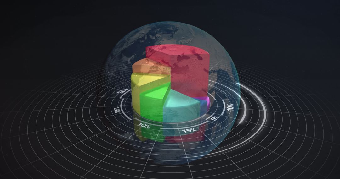 3D Financial Data Graph Over Globe with Incremental Lines