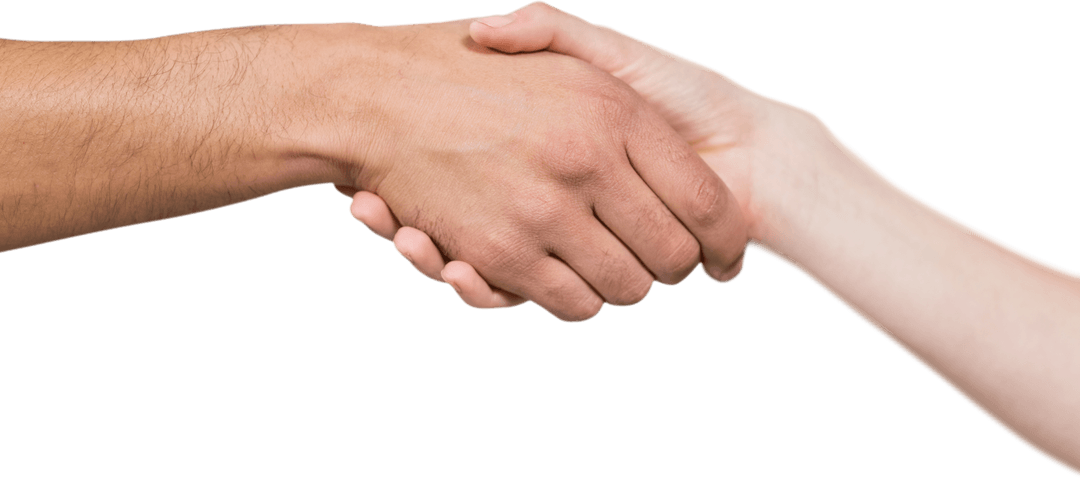Transparent Handshake Between Man and Woman Signifying Partnership