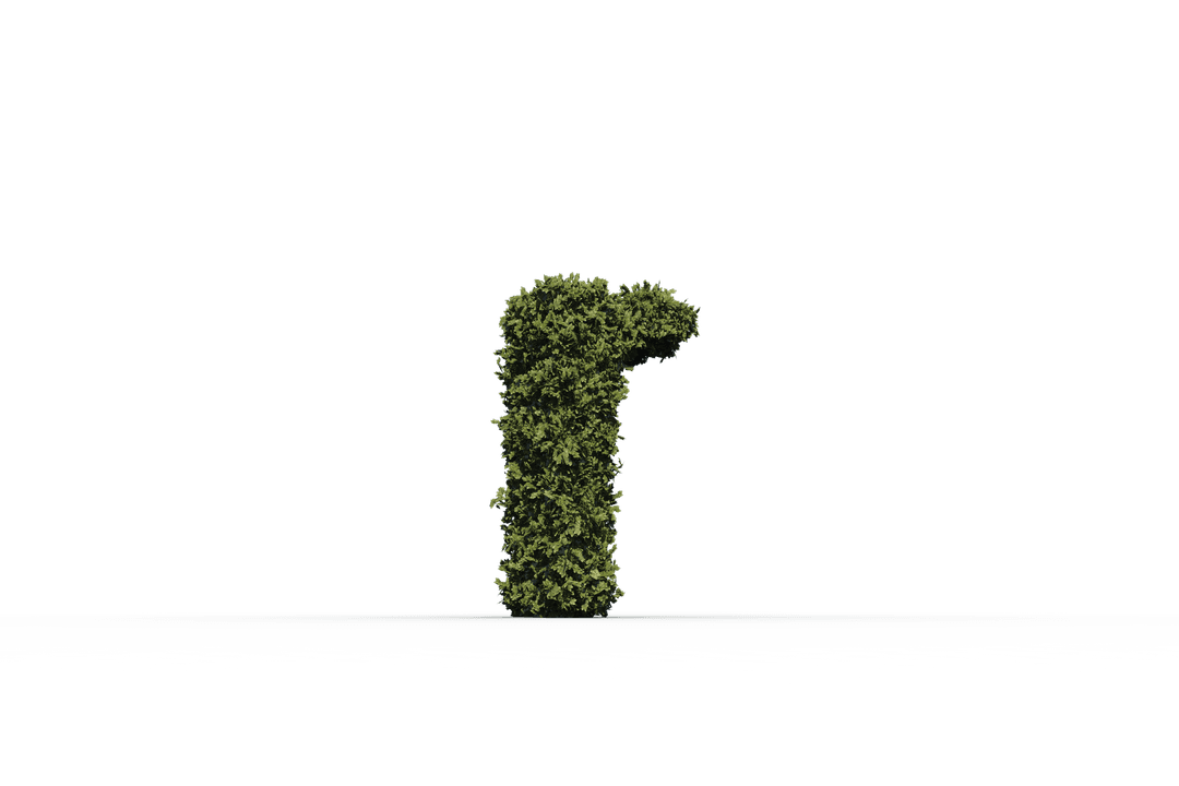 Transparent Letter R Shaped Grass Illustration for Design Projects