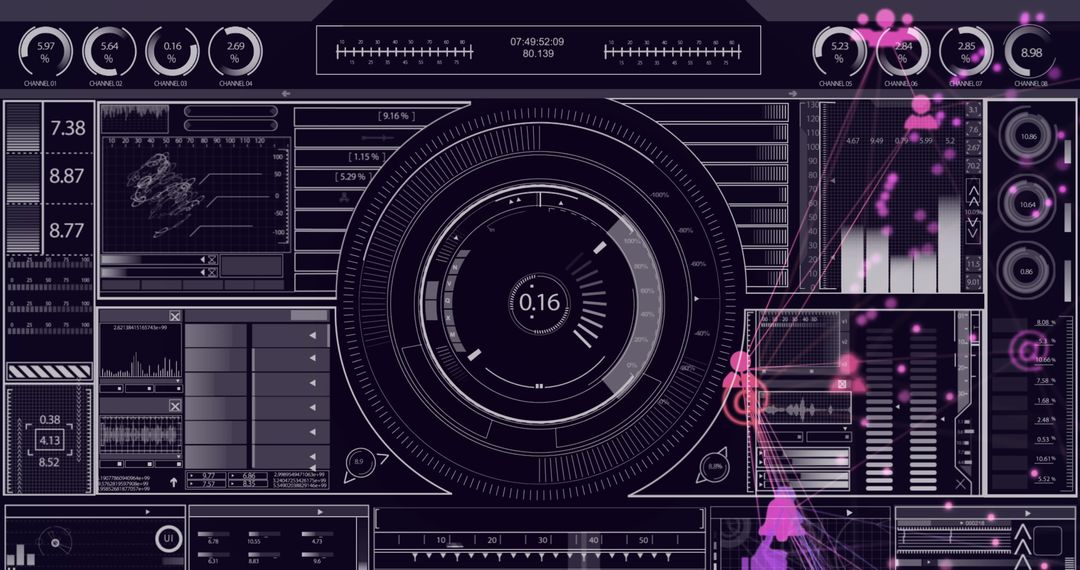 Futuristic Data Analytics Dashboard with Real-Time Metrics