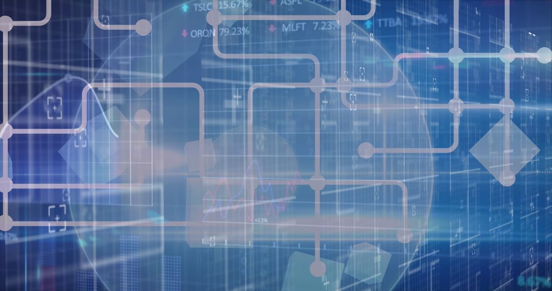 Futuristic Digital Network with Interconnected Circuitry