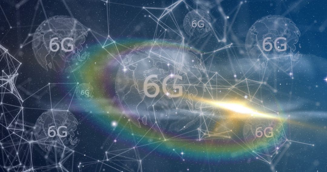 Futuristic 6G Global Connectivity Concept in Digital Cyberspace