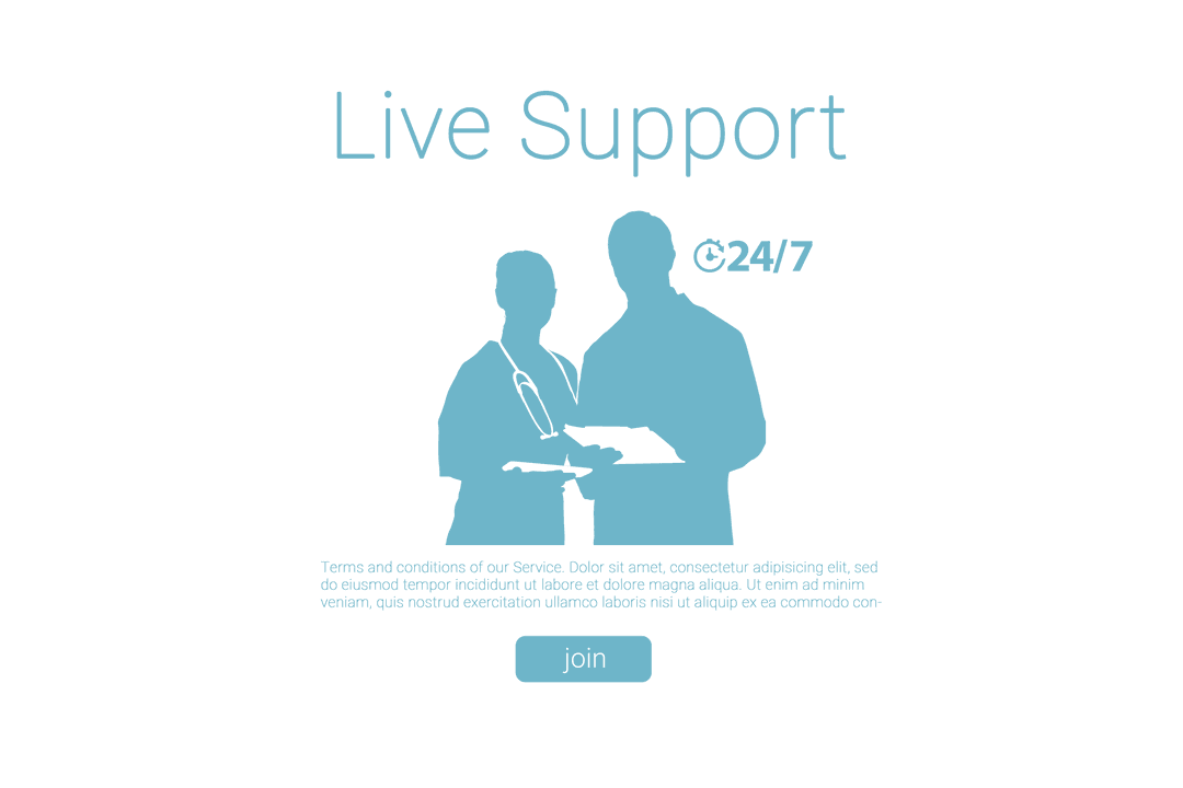 Transparent Live Support Text Design with Human Figures