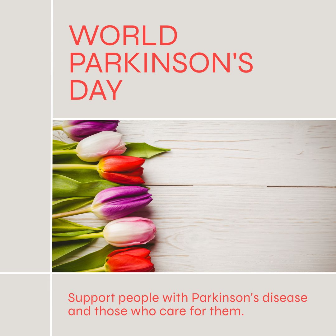 World Parkinson's Day Awareness with Colorful Tulips