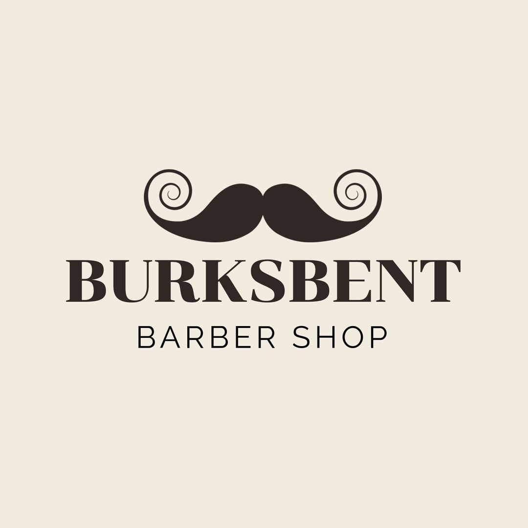 Burksbent Barber Shop Logo with Iconic Mustache Design - Download Free Stock Templates Pikwizard.com