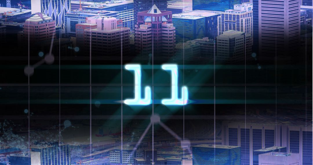 Glowing Digital Countdown Over Urban Cityscape - Free Images, Stock Photos and Pictures on Pikwizard.com