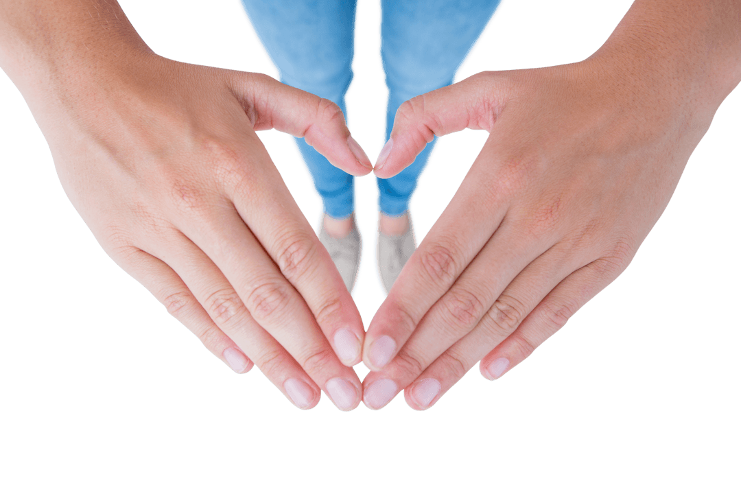 Transparent Woman Making Heart Shape With Hands