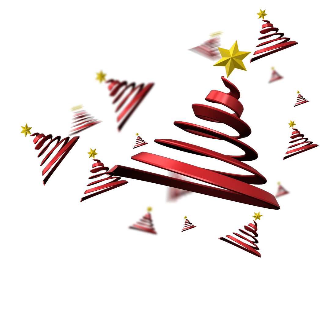 Red Spiral Christmas Trees on Transparent Background for Festive Season - Download Free Stock Images Pikwizard.com